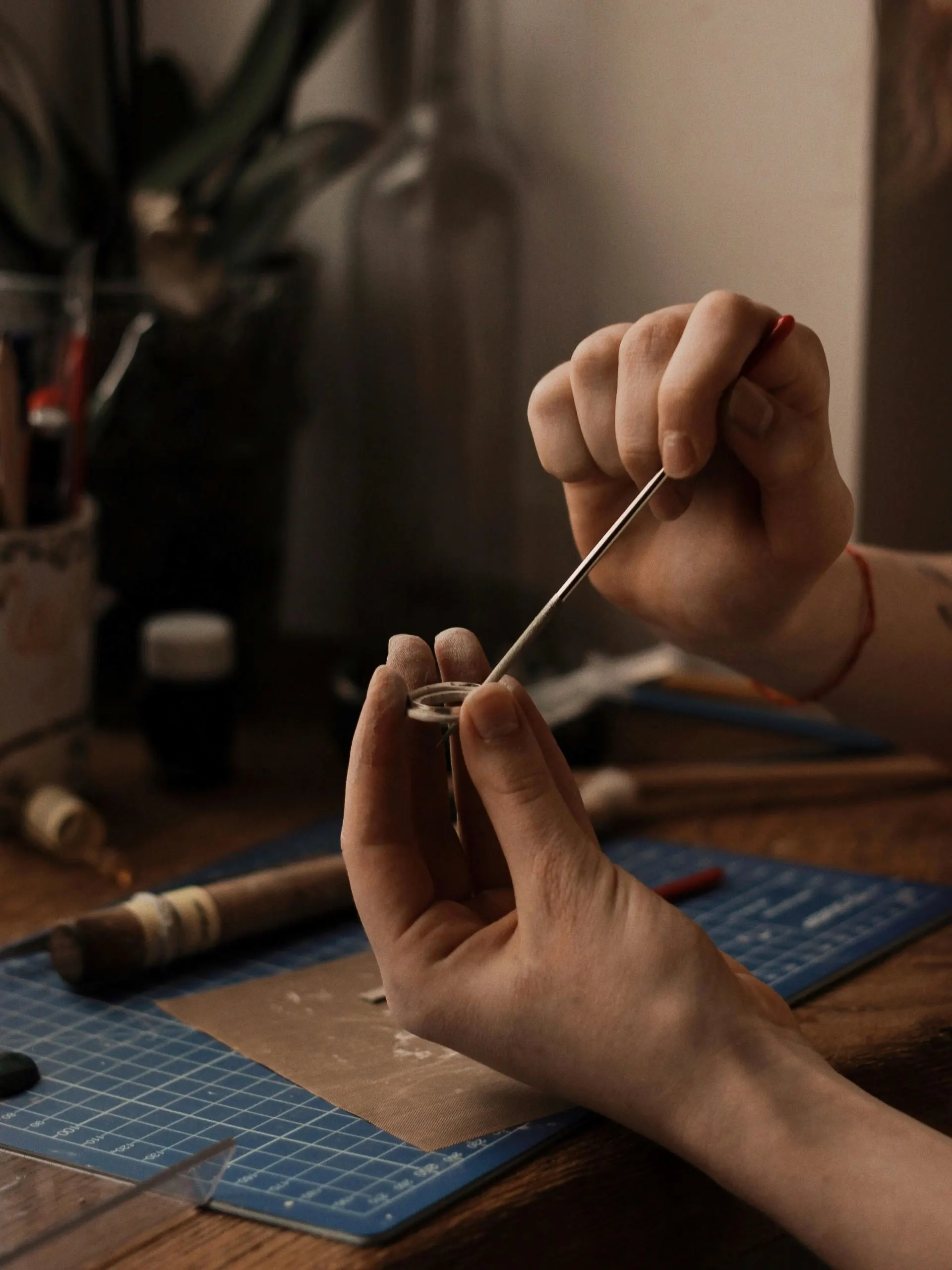Artisan working on fine jewellery
